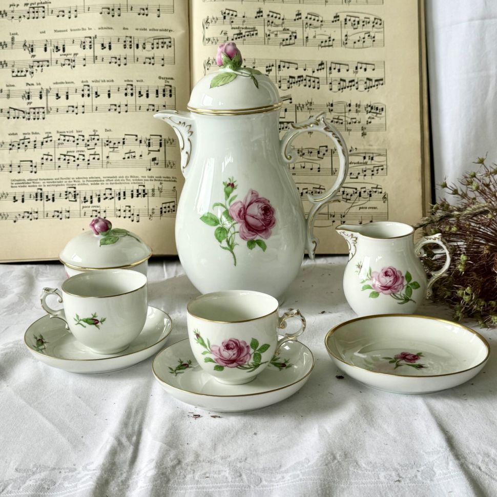 Кофейная пара Furstenberg Роза 110 мл фарфор Германия