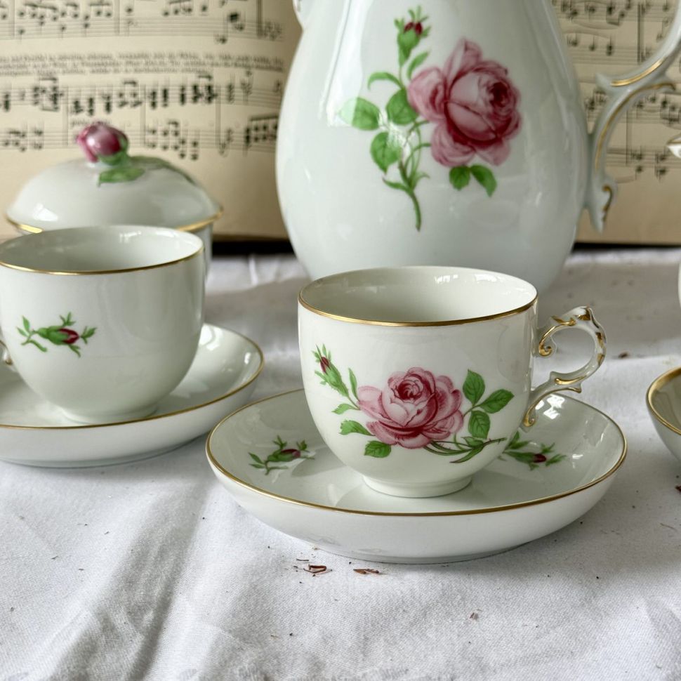 Кофейная пара Furstenberg Роза 110 мл фарфор Германия