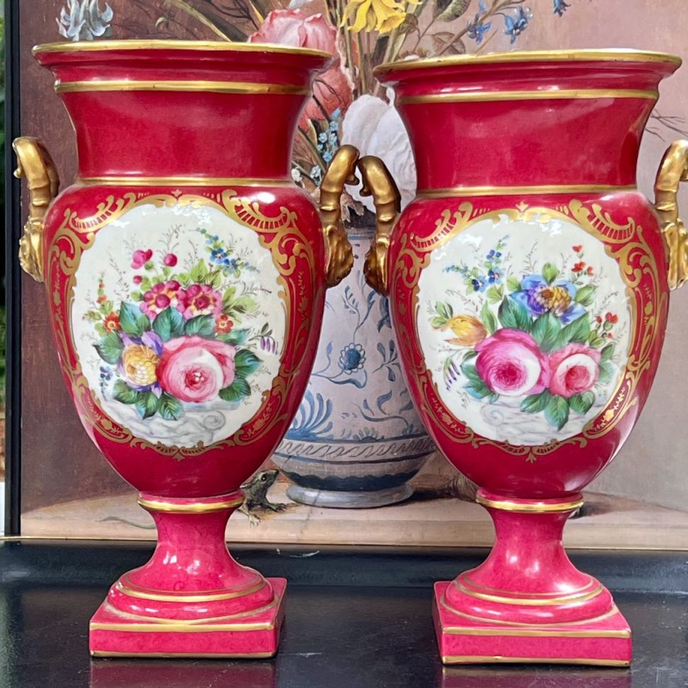 Ваза парная в стиле Ампир 28 см Франция 19 век