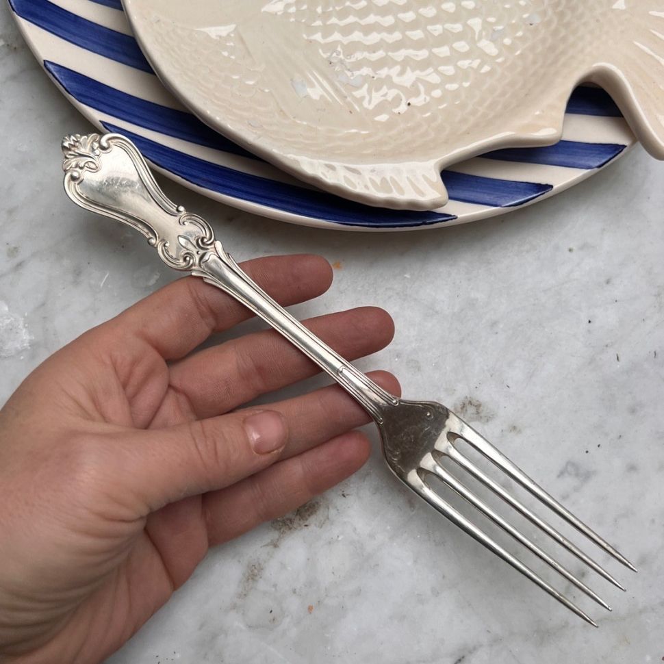 Вилка столовая Ольга 22 см мельхиор