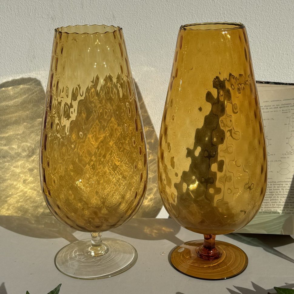 Ваза на ножке Бокал 38 см хрустальное стекло Мурано