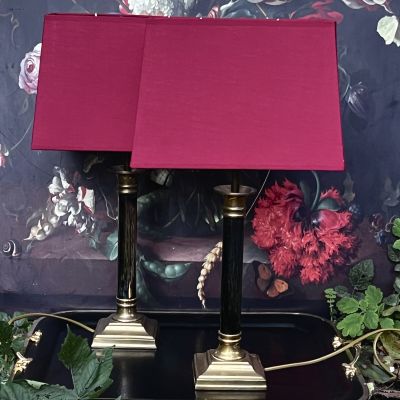 Лампа настольная 38 см латунь серебрение Франция