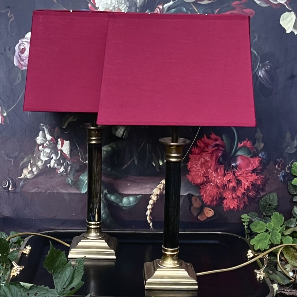 Лампа настольная 38 см латунь серебрение Франция