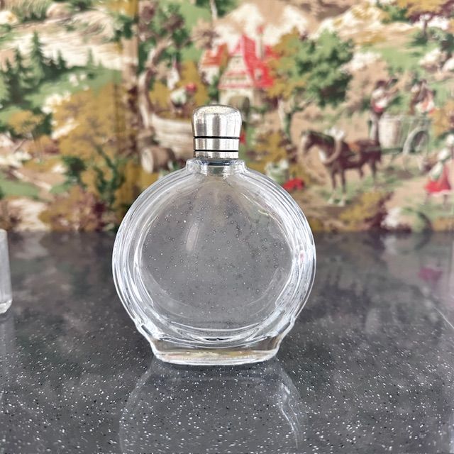 Флакон 1920 гг парфюмерный 11 см стекло серебрение Франция