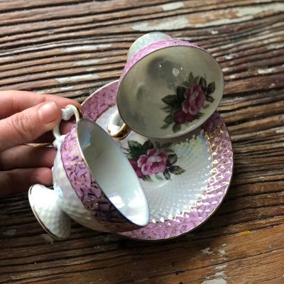 Кофейная пара 100 мл перламутр позолота фарфор