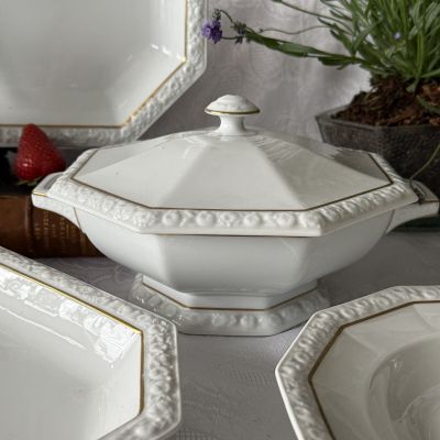 Супница террин Ph.Rosenthal Maria с золотой каймой 1,3 л Германия 1927 г 