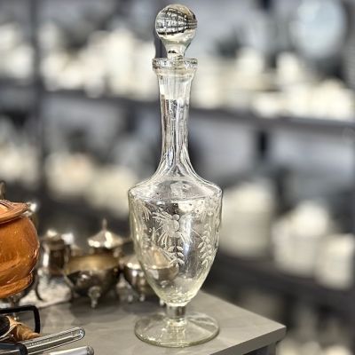 Графин старинный 1 л хрусталь гравировка Франция 