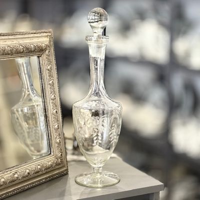 Графин старинный 1 л хрусталь гравировка Франция 