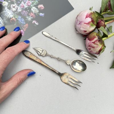 Вилка десертная Лепесток 13 см серебрение 60