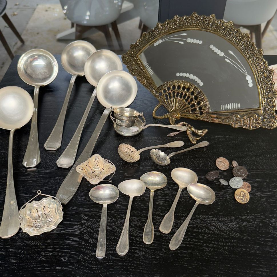 Ложка соусник перевертыш 12 см серебрение