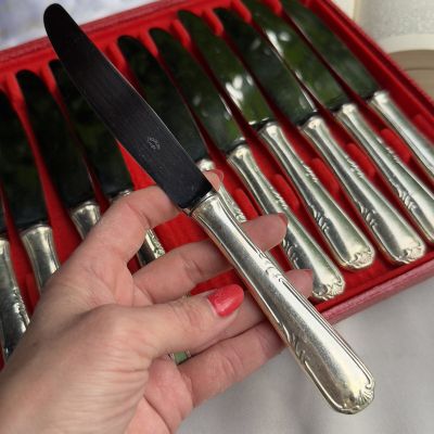 Нож столовый Nogent 24 см сталь серебрение Франция