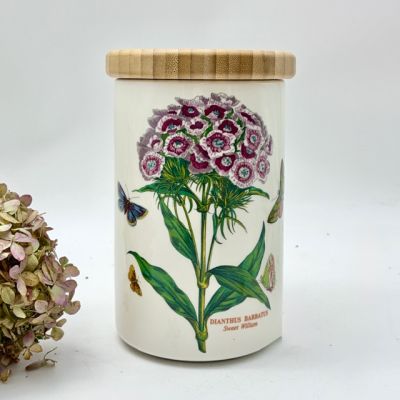 Банка с бамбуковой крышкой Portmeirion Botanic Garden Sweet William 18 см Портмерион Англия
