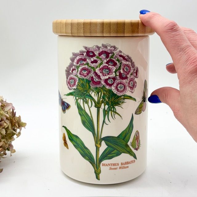 Банка с бамбуковой крышкой Portmeirion Botanic Garden Sweet William 18 см Портмерион Англия