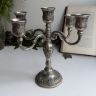 Подсвечник канделябр на 5 свечей 24 см серебрение