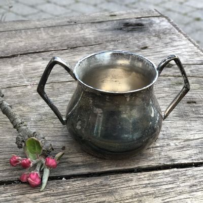 Сахарница 9 см мельхиор патина
