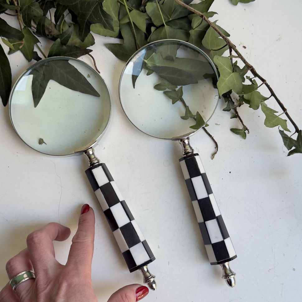 Лупа круглая для чтения Шахматы 25 см сталь