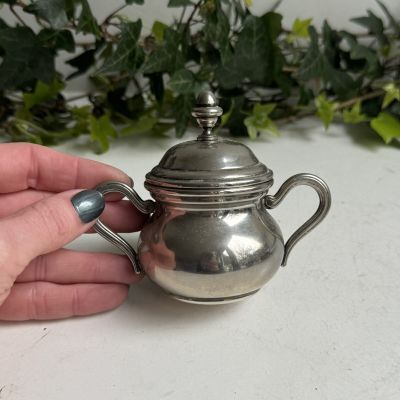 Сахарница с крышкой 11 см мельхиор