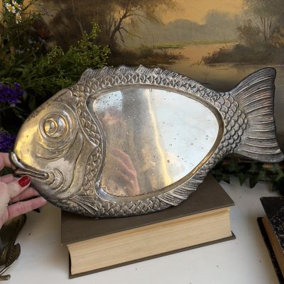Поднос 40 см Рыба серебрение Франция 