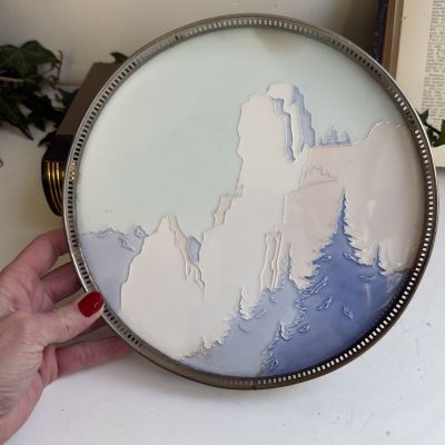 Поднос Foreign 23 см керамика серебрение Германия