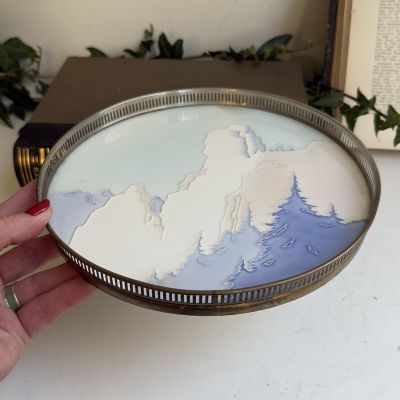 Поднос Foreign 23 см керамика серебрение Германия