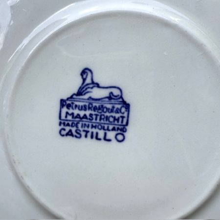 Чайная пара Maastricht Petrus Regout узор Castillo 220 мл Голландия