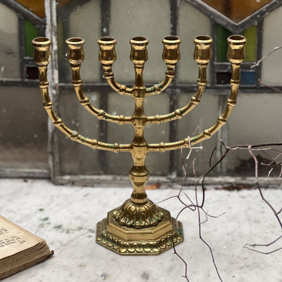 Менора 22 см бронза