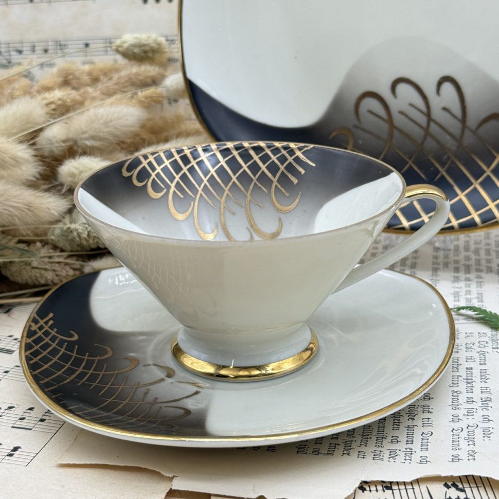 Чайное трио  Porzellanfabrik Weißenstadt Dürrbeck & Ruckdäschel 200 мл Германия 