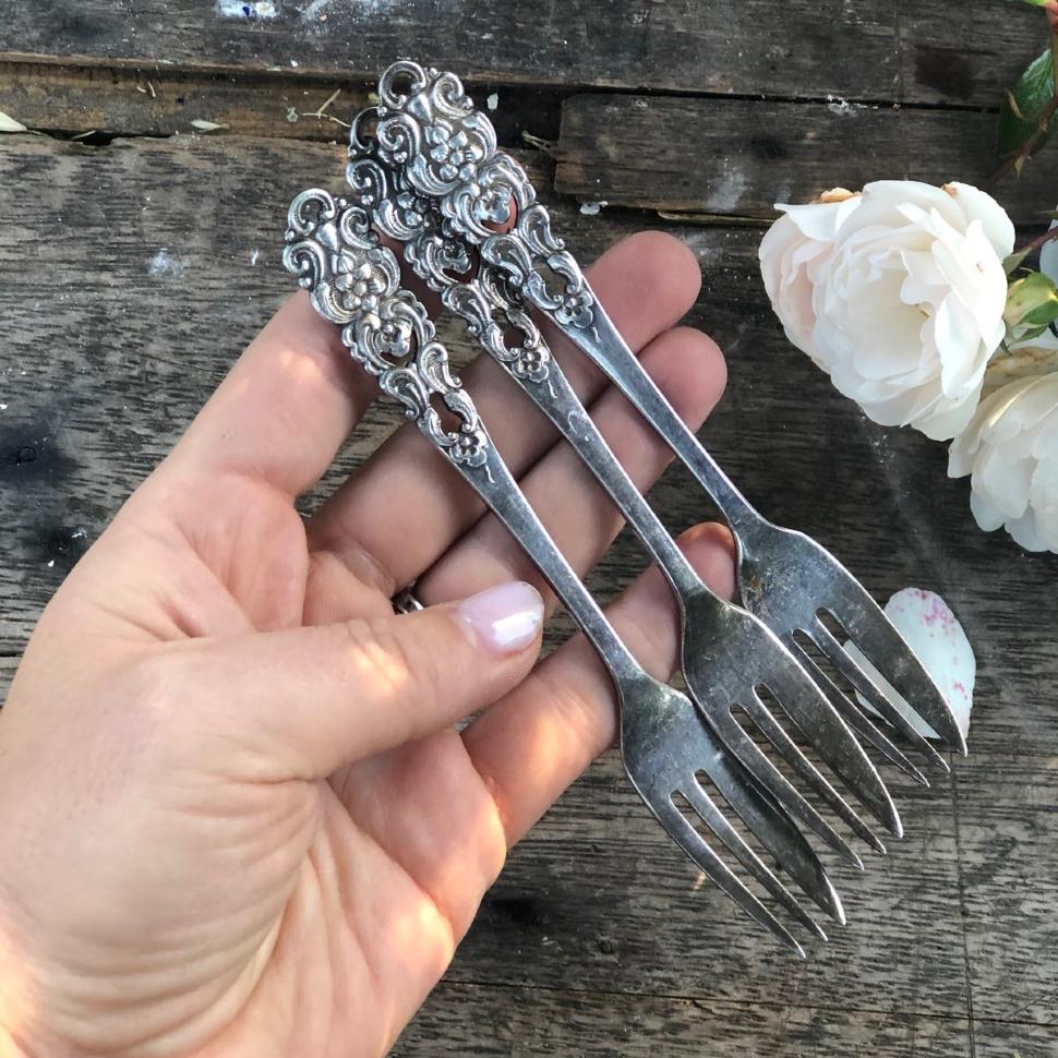 Десертная вилка 14 см мельхиор 