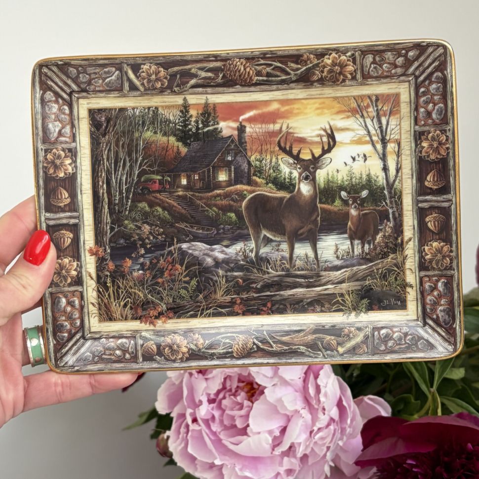 Тарелка Franklin Mint Sunset at Deer Creek 16x21 см фарфор