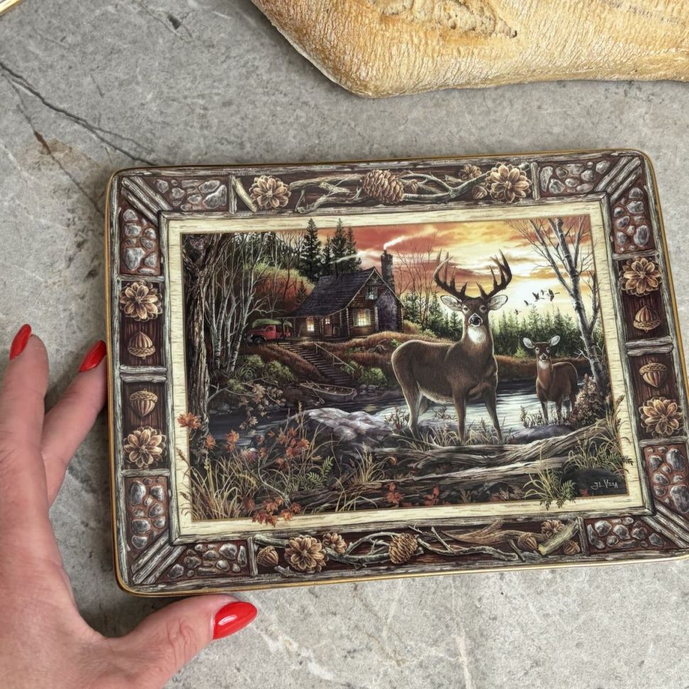Тарелка Franklin Mint Sunset at Deer Creek 16x21 см фарфор