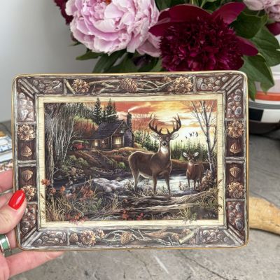 Тарелка Franklin Mint Sunset at Deer Creek 16x21 см фарфор