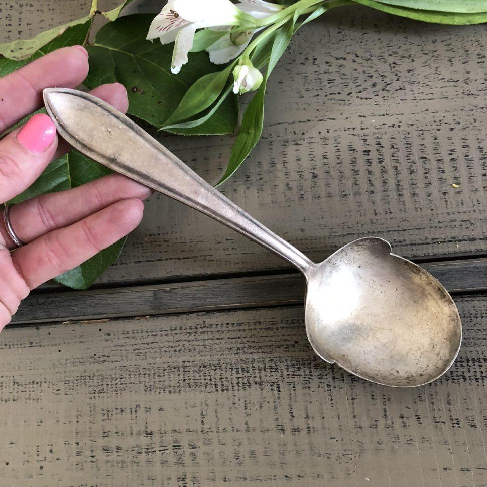 Ложка салатная мельхиор серебрение