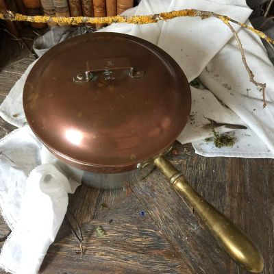 Ковш кастрюля, сталь, медь с латунной ручкой 2,5л