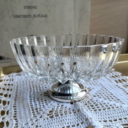 Ваза фруктовница конфетница на ножке 18 см хрусталь 