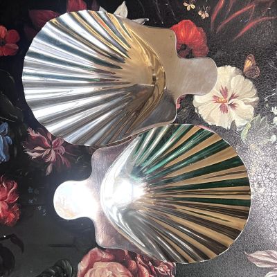 Икорница Ракушка Ercuis 15 см сталь серебрение Франция 