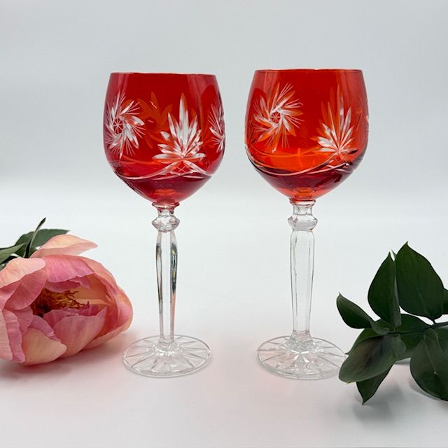 Бокал оранжевый набор 2 шт 350 мл цветной хрусталь Германия