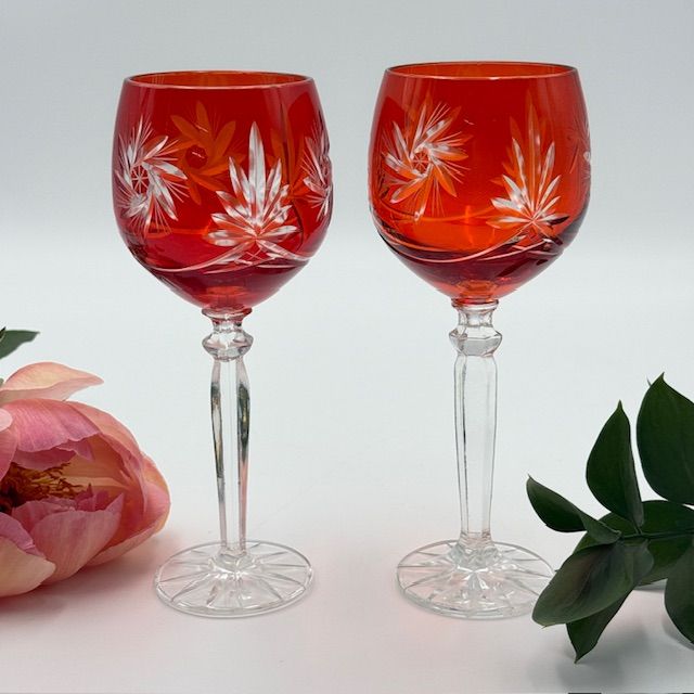 Бокал оранжевый набор 2 шт 350 мл цветной хрусталь Германия