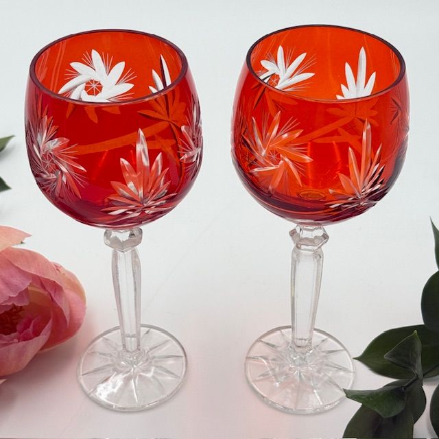 Бокал оранжевый набор 2 шт 350 мл цветной хрусталь Германия