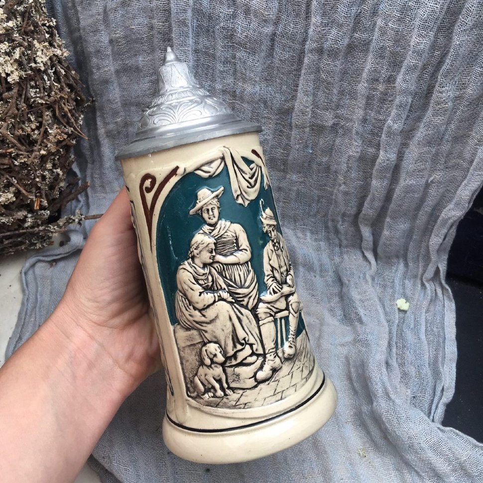 Кружка керамическая с крышкой