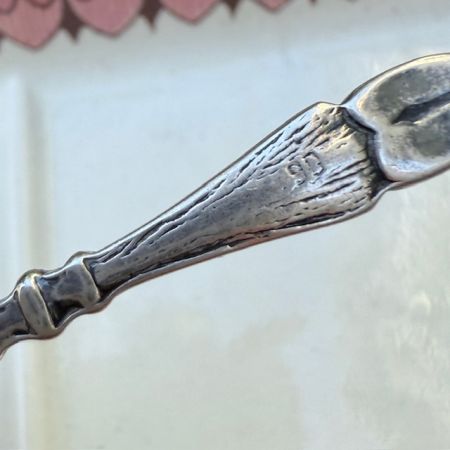 Ложка с фарфоровой вставкой 12 см серебрение 90