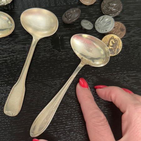 Ложка для соуса перевертыш 12,5 см серебрение 