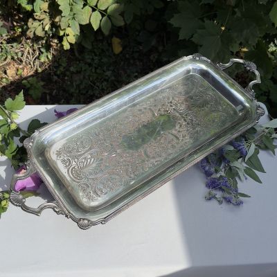 Поднос 65 см мельхиор серебрение Англия