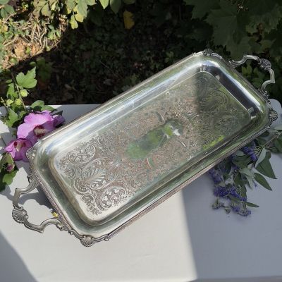 Поднос 65 см мельхиор серебрение Англия