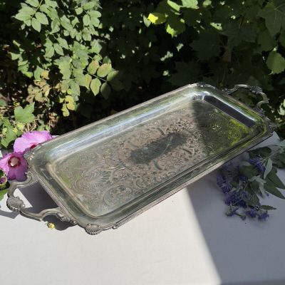 Поднос 65 см мельхиор серебрение Англия