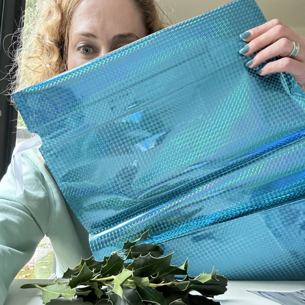 Пакет подарочный 50х38 см голубой