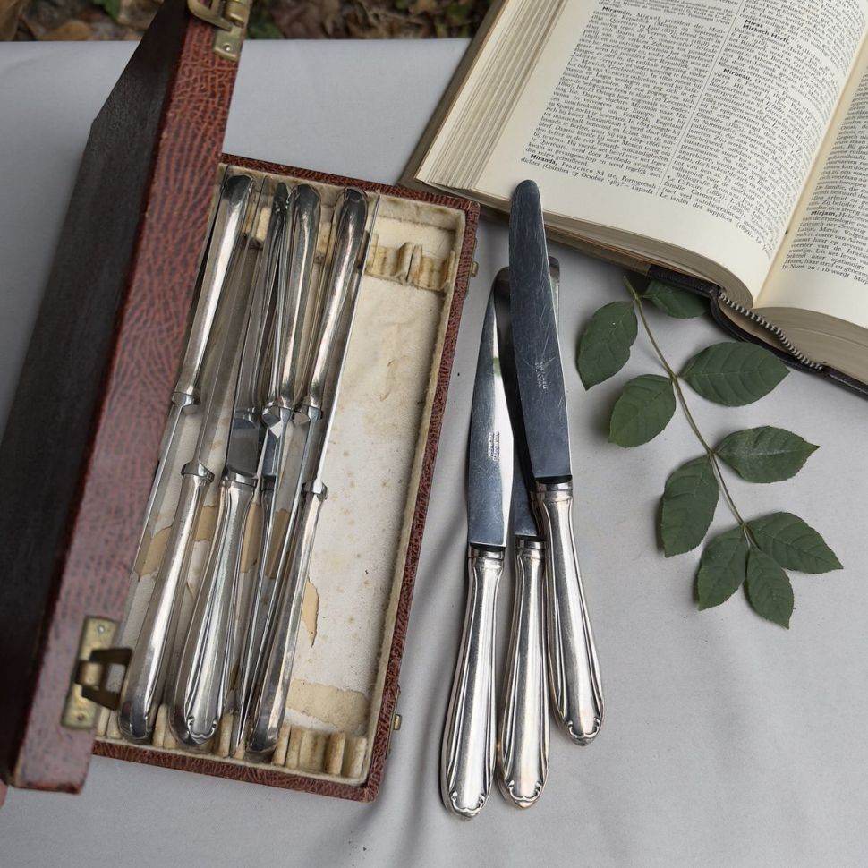 Нож столовый Solingen 26 см сталь серебрение Германия 1950 г.г.