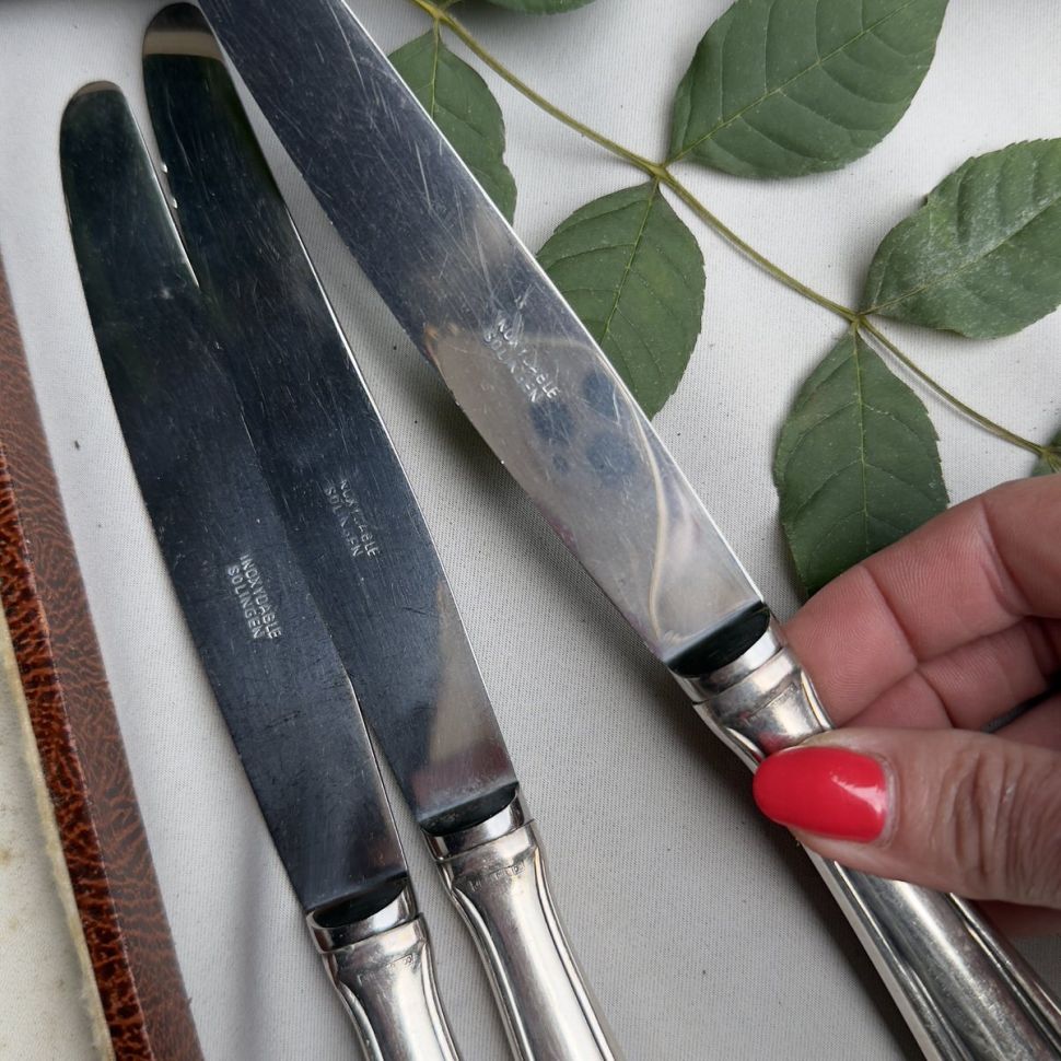 Нож столовый Solingen 26 см сталь серебрение Германия 1950 г.г.