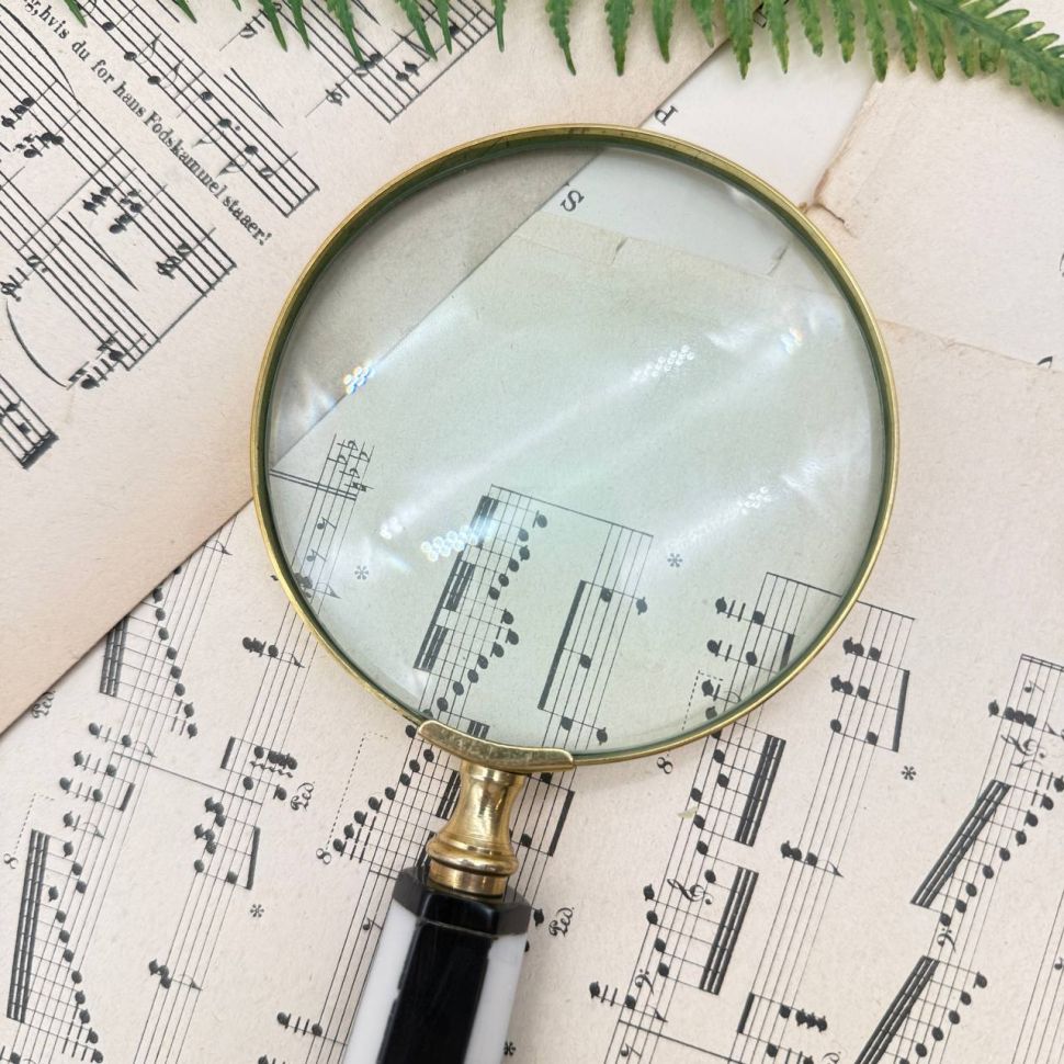 Лупа круглая для чтения Шахматы 25 см латунь