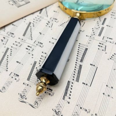 Лупа круглая для чтения Шахматы 25 см латунь