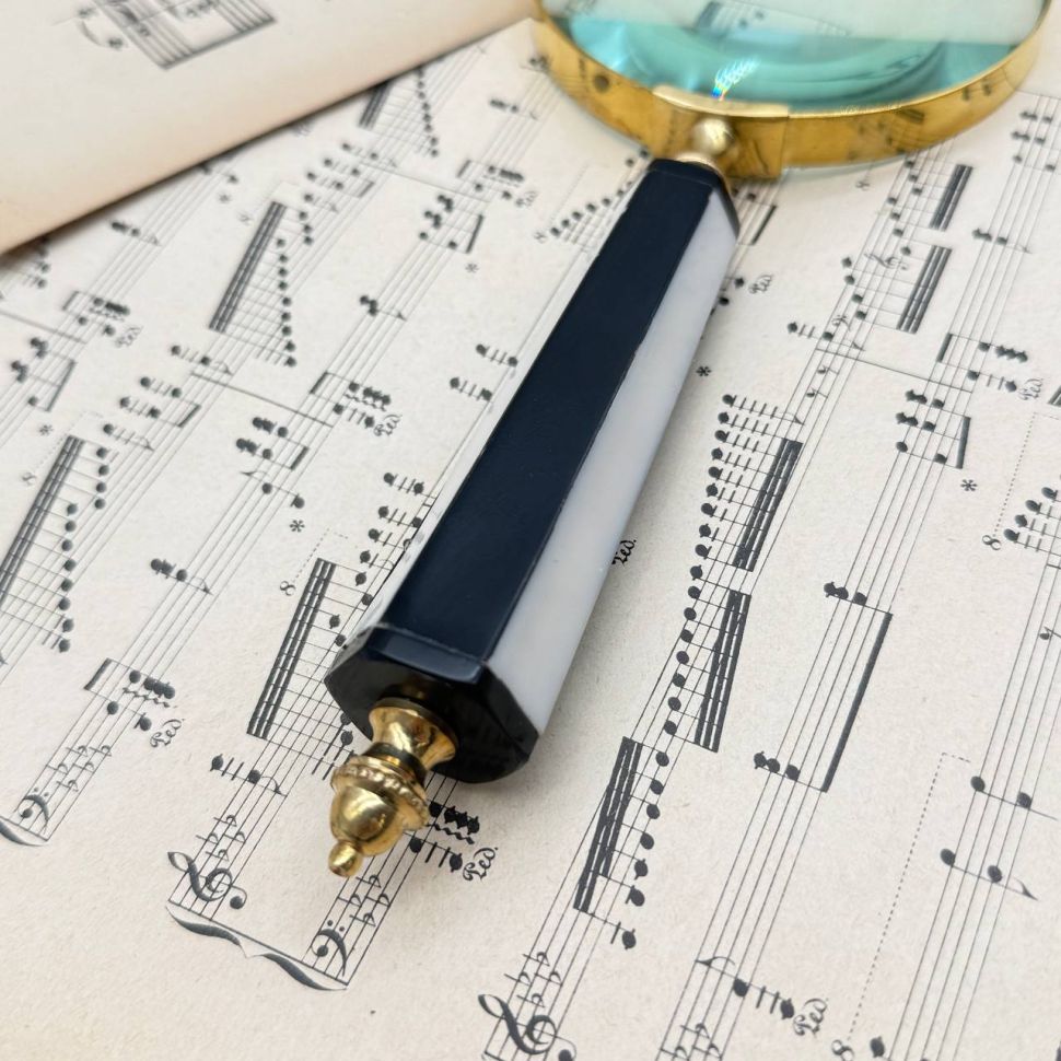 Лупа круглая для чтения Шахматы 25 см латунь